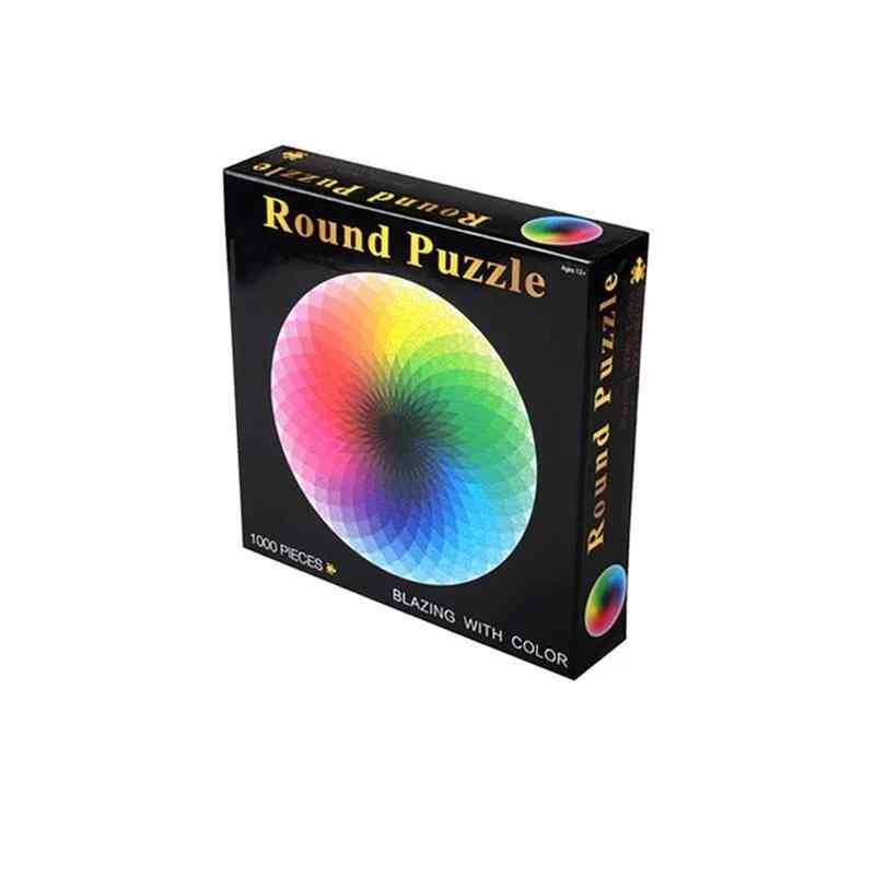 Colorful Rainbow Round Geometrical Photo Puzzle-educational Toy