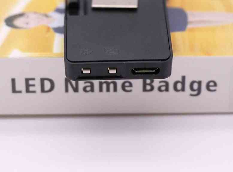 Bluetooth Led Usb Name Tag Sign Badge, Mobile App Change Program Rechargeable