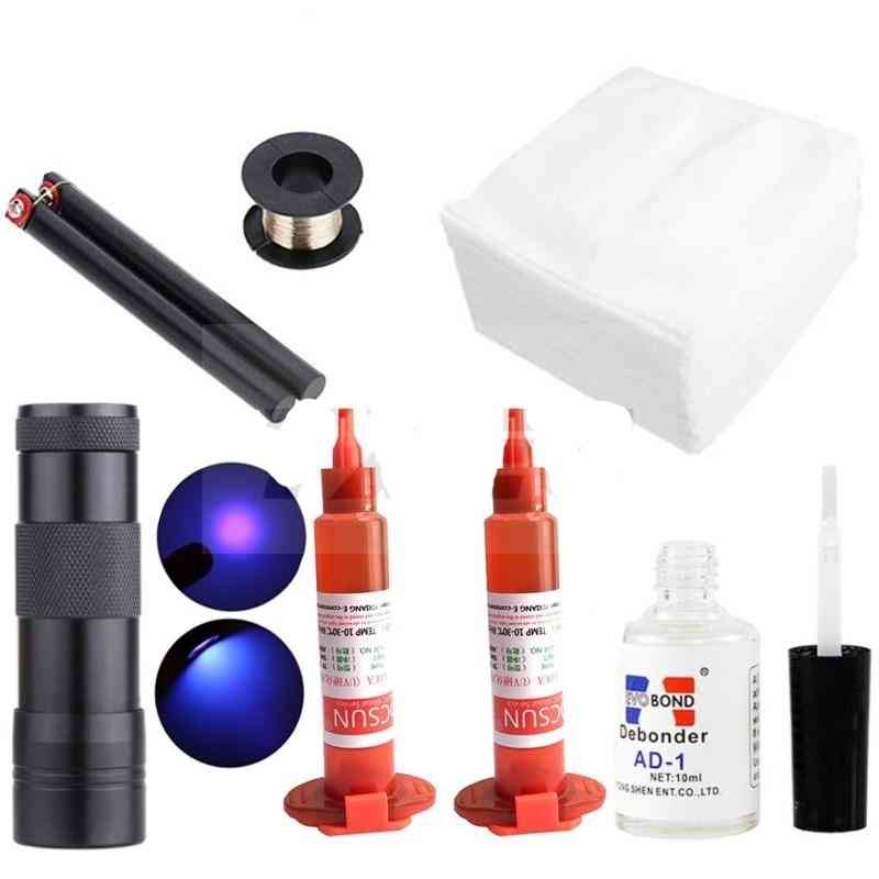 Uv Glue 5ml, Curing Light+remover Set,  Tool For Lcd Repair