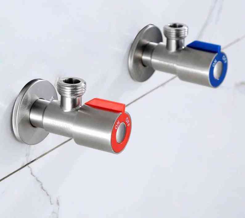 Becola válvulas de ángulo sus304 acero inoxidable acabado cepillado válvula de llenado accesorios de baño válvula de ángulo para inodoro - azul