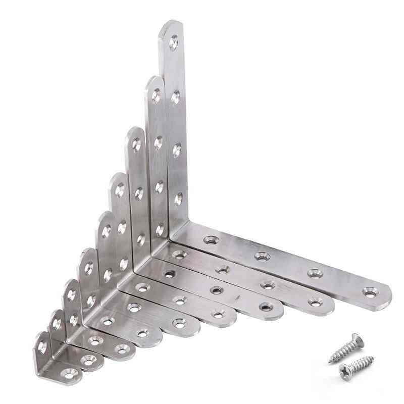 Corner Brace Stainless Steel Brackets, 90-angle Joint Fastener Shelf