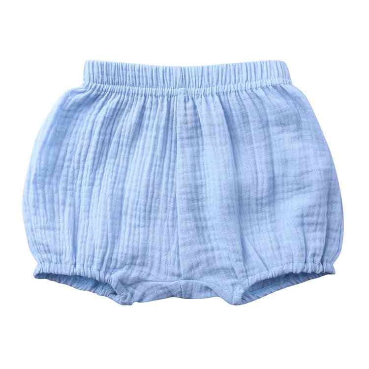 Zomer kinderen jongens / meisjes korte broek, katoen linnen brood korte broek - mode pasgeboren bloeiers 6 maanden - 4 jaar - hemelsblauw / 9m