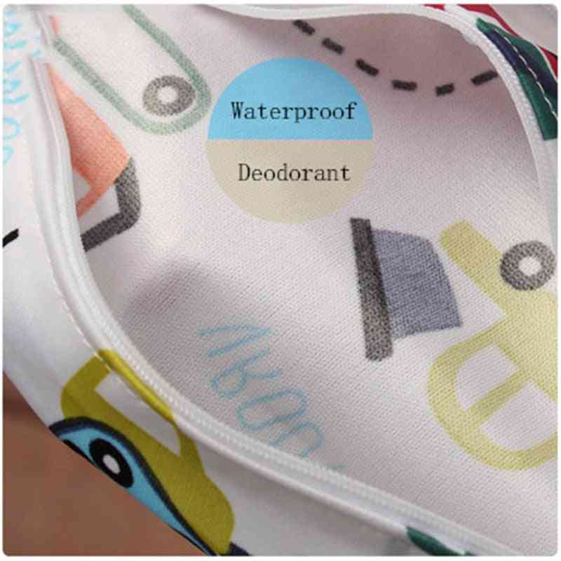 Waterproof, Reusable Cartoon Printed Diaper Bag-single Layer With Zipper
