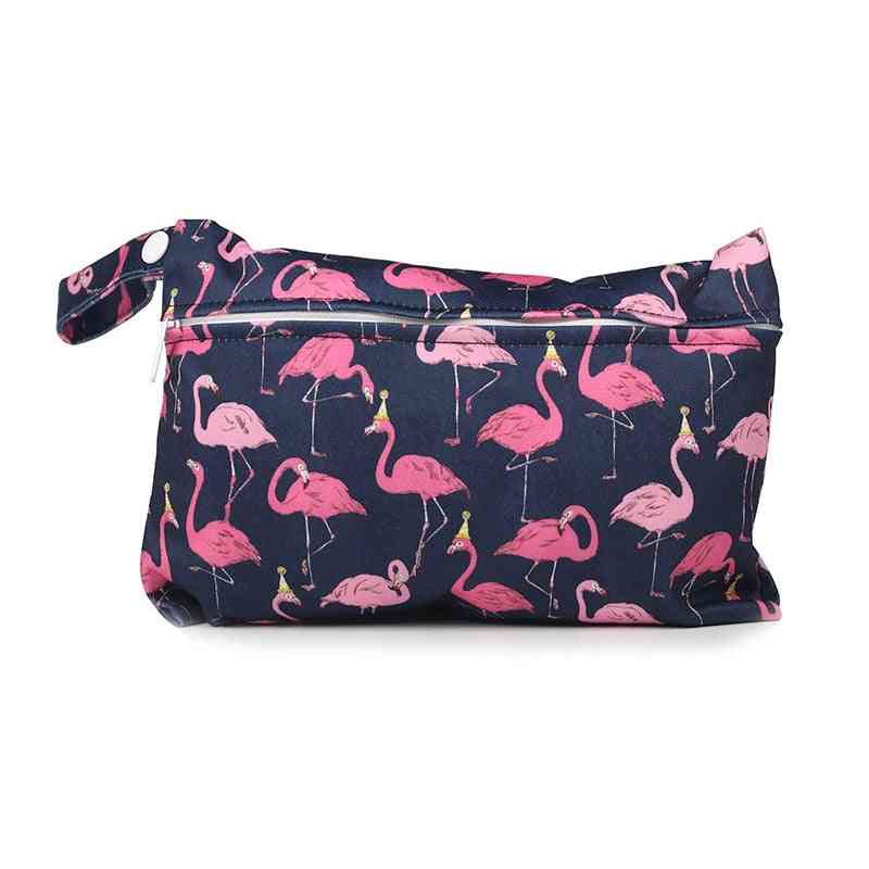 Mini Wet Bag Reusable For Nursing Menstrual Pads, Waterptoof Pul Snap Handle & Diaper Stroller