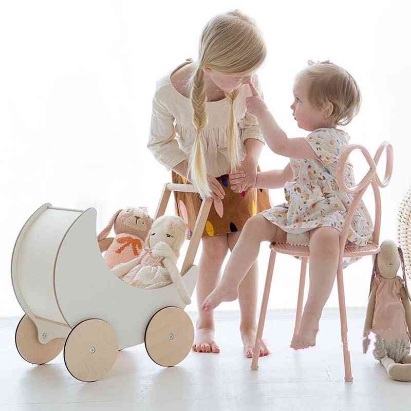Baby Walker With 4 Wheels-moon Style Wooden Stroller