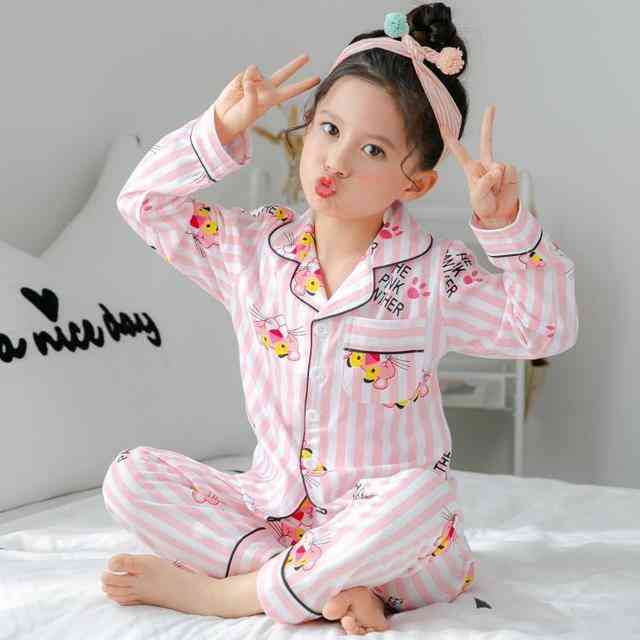 Long Sleeve, Spring And Autumn-cotton Pajamas Set For