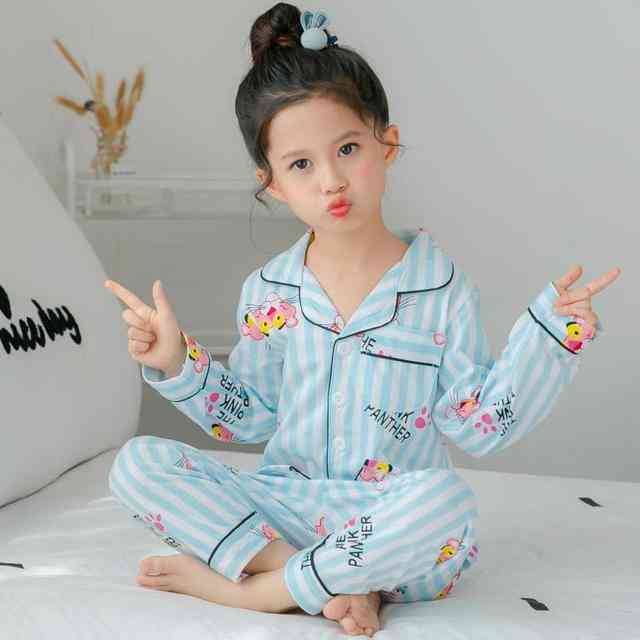 Long Sleeve, Spring And Autumn-cotton Pajamas Set For