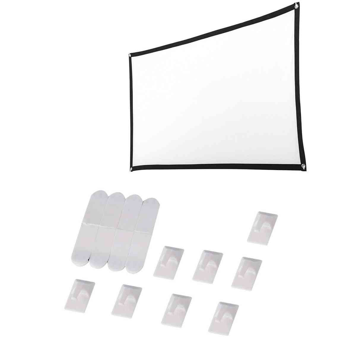 Tissu d'écran de projection 16: 9 souple 4k 3d hd projecteur film écran extérieur pliable pour film de camping à la maison - 100 pouces