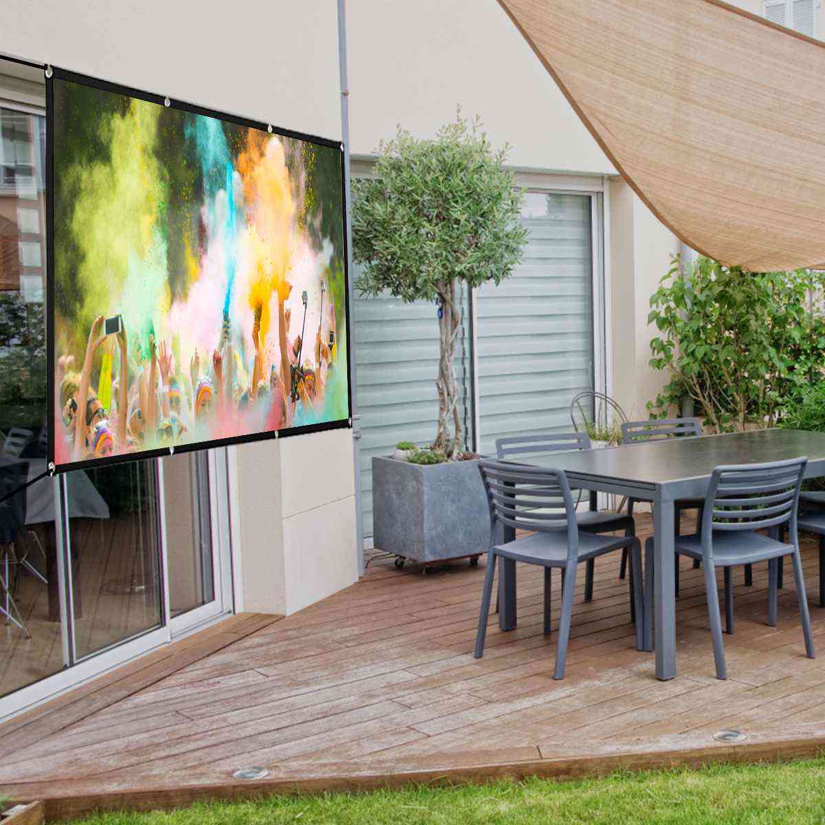 Foldable Soft 16: 9 Projection Screen Cloth, 4k 3d Hd Projector Movie Outdoor