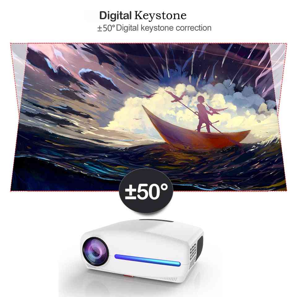 4k full hd 1080p ledd projektor med 4d digital keystone