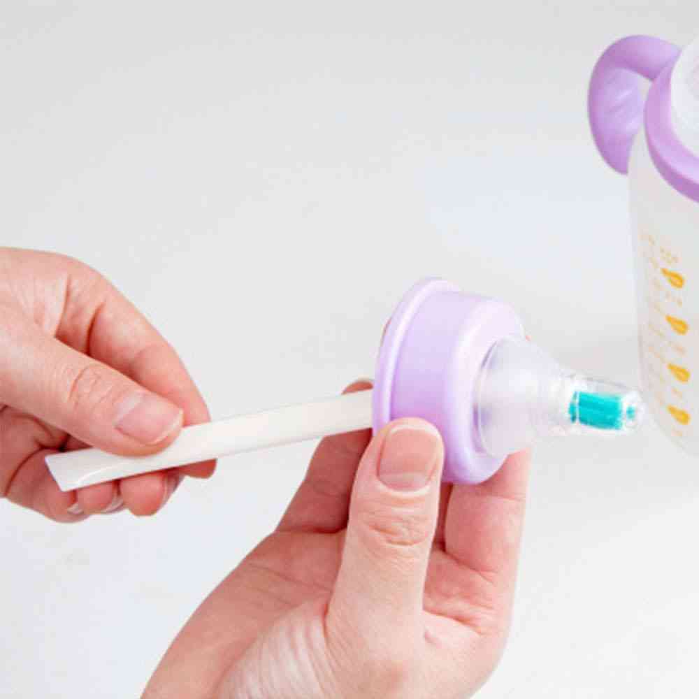 Biberon de lapte pentru bebeluși îngust curățare portabil mâner lung perie mică (albastru)