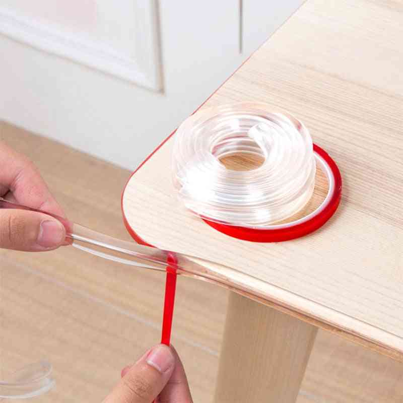 Läpinäkyvä pöydän reunakalusteiden kulmasuojus pehmeä PVC-puskuri vauvan turvakaistaleille (1m) -