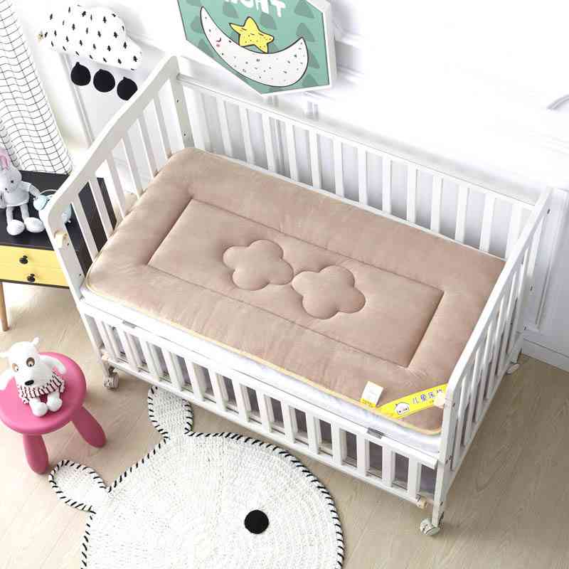 Baby varm sovende madras fløjl krybbe vinter blød mat, nyfødt sengetøj pad madras - blå 56x100cm