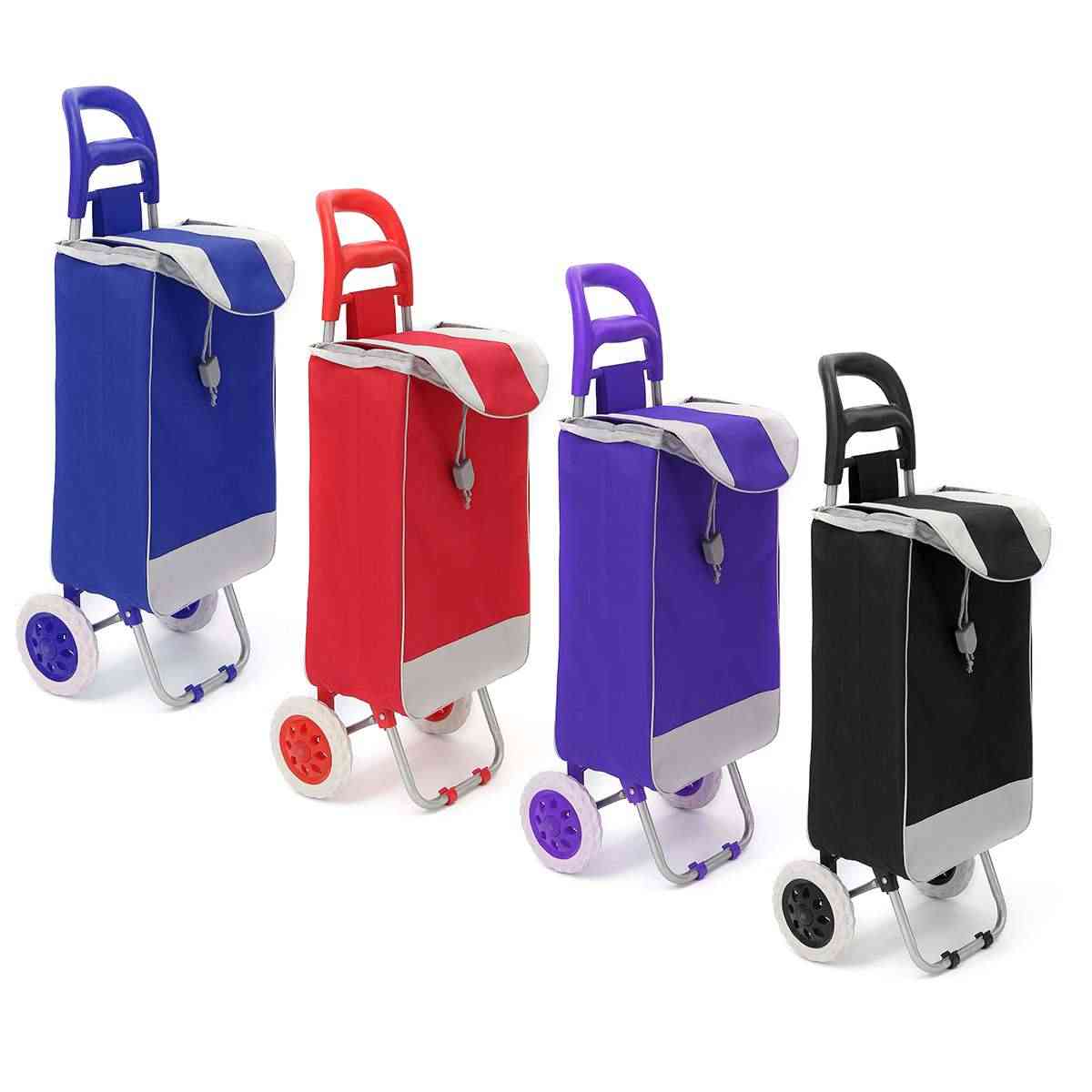 45l Foldable Shopping Trolley Bag -on Wheels