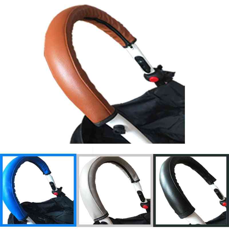 Baby Stroller Handle, Leather Pushchair Armrest Case -protective Cover