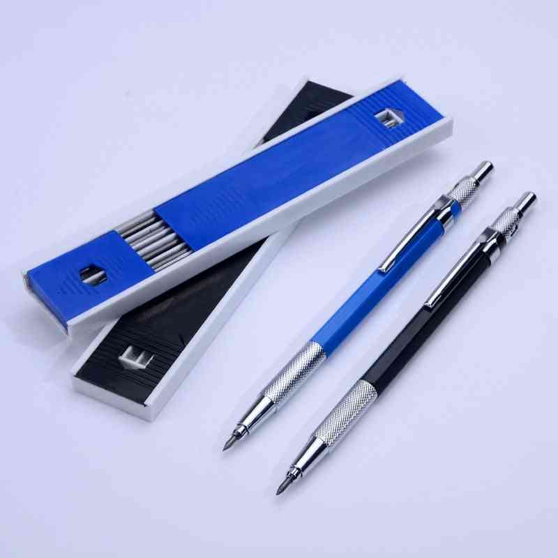Metalowe ołówki automatyczne, 2,0 mm, uchwyt na ołów 2b, rysunek techniczny - niebieski