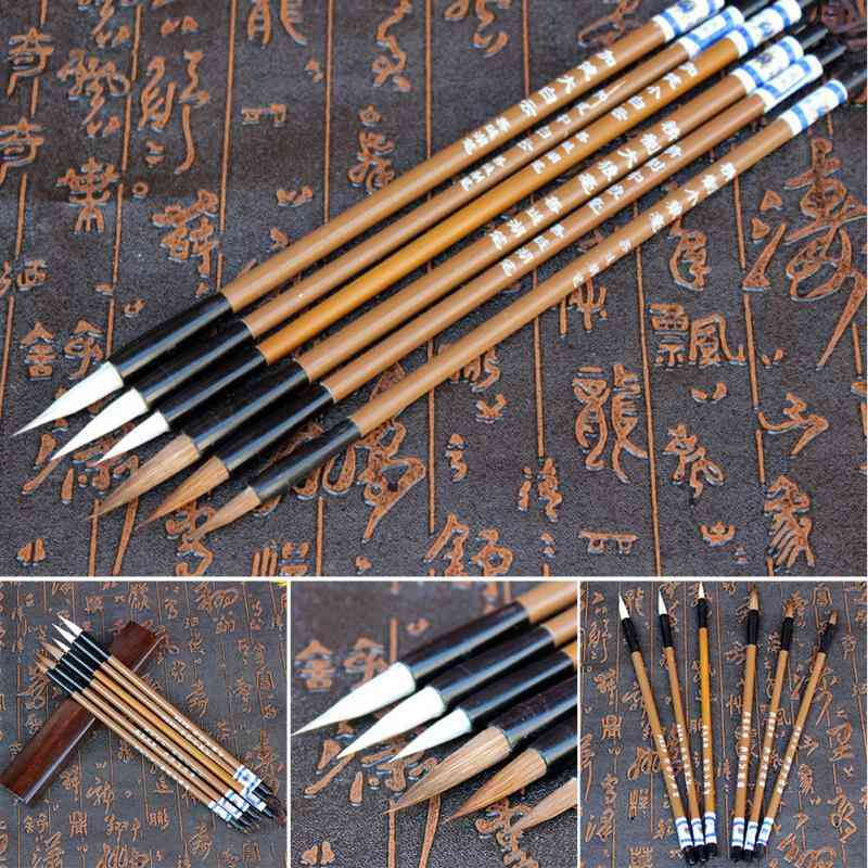 Chinese Writing Brushes, White Clouds Bamboo, Wolf's Hair For Calligraphy Painting Practice