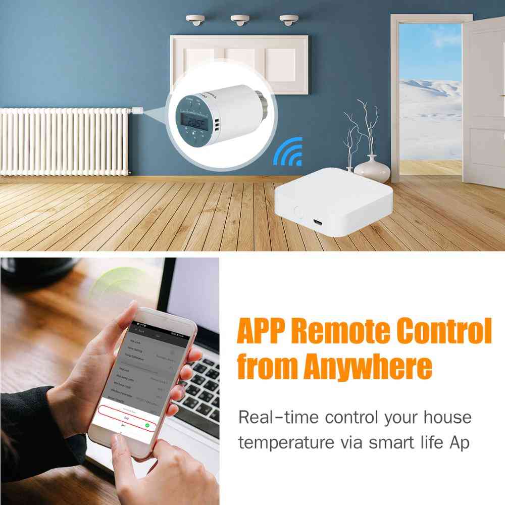 Smart värme radiator termostat kit, programmerbar temperaturregulator set -kompatibel med amazon alexa google home - thormostat