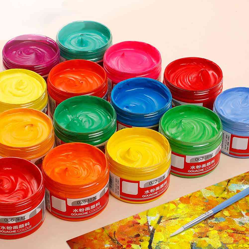 Gouache-väripaketti maalaa terveelliset piirteet oppijan harjoittelu pigmentti - oranssi keltainen