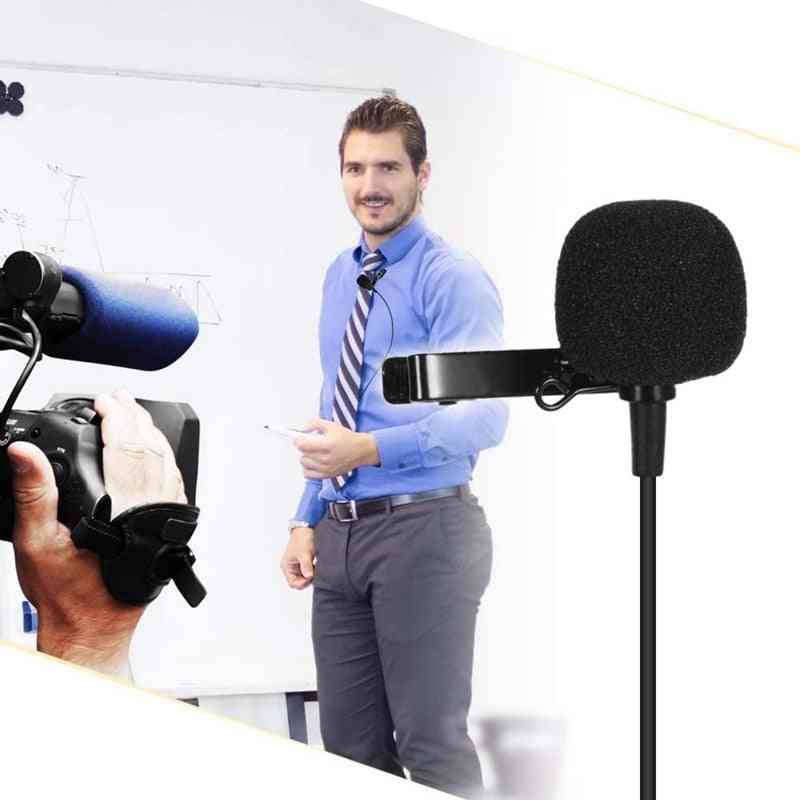 Lapel Clip-on, Single Head Microphone With 3.5mm Connector For Dslr/camcorder