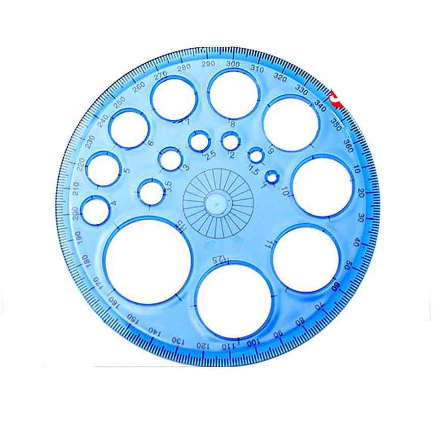 360 Degree Plastic Protractors For Angle Measurement- Circle Drawing Template