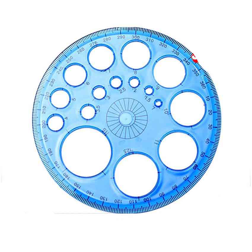 360 Degree Plastic Protractors For Angle Measurement- Circle Drawing Template