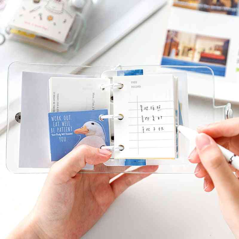 2 modèles de mini et A7 - ensemble de manuels à feuilles mobiles avec pendentif en acrylique - une taille mini