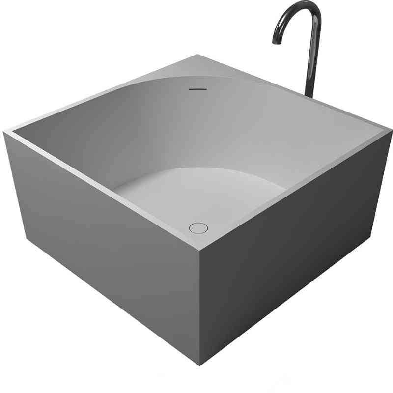 Solid Surface, Square Shaped Glossy Finishing Spa Tub