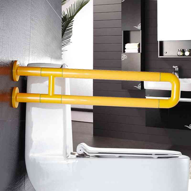 Poręcze toaletowe dla osób starszych, poręcze zabezpieczające w łazience, antypoślizgowy uchwyt dla osób niepełnosprawnych Stal nierdzewna - a-żółty