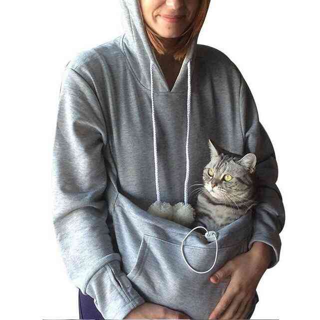 Sweatshirt, Cat Hoodie With Kangaroo Pocket