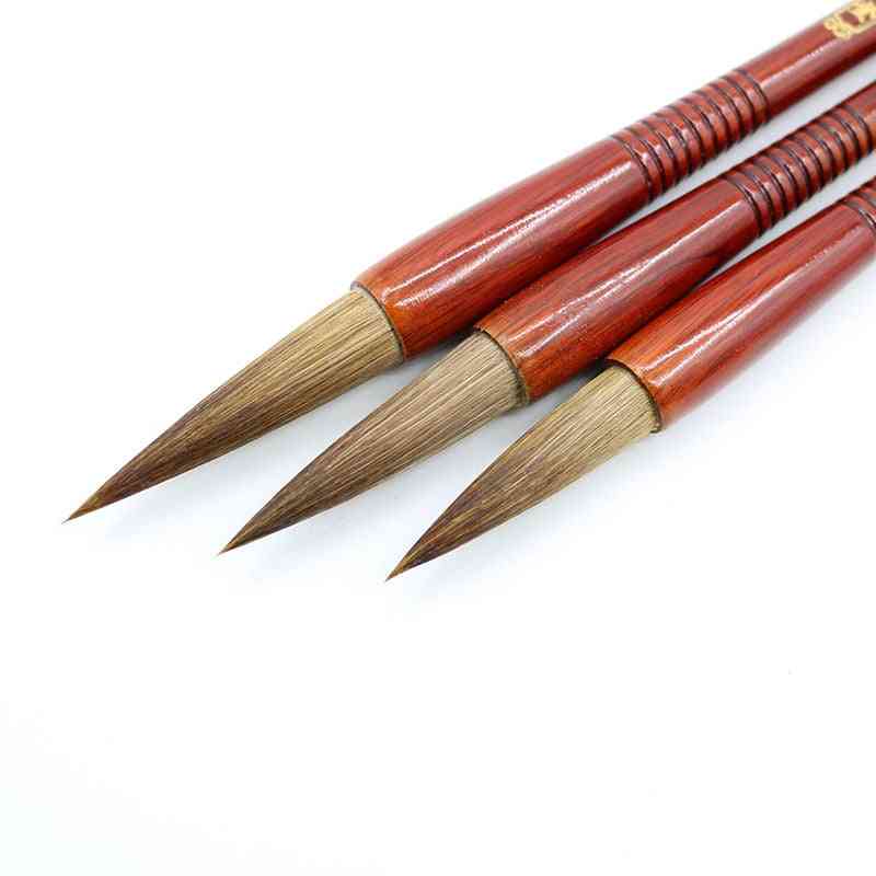 Wooden Writing Brushes, Wolf Hair Traditional Chinese Calligraphy