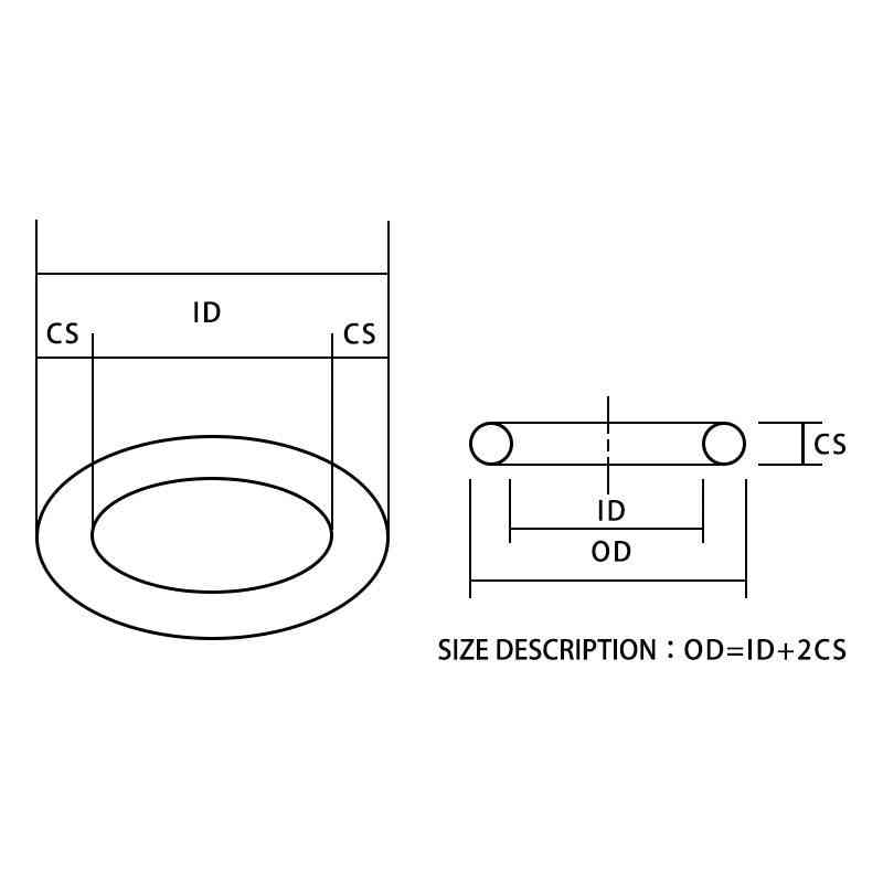 Anello in gomma nbr di tenuta o ring guarnizione guarnizione rondella - 7x2x2,5mm / 2,5mm