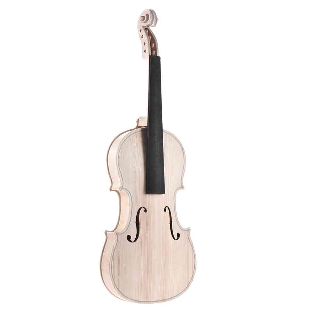 Diy Full Size Natural Solid Wood Violin Fiddle Kit With Eq Spruce Maple Neck Fingerboard Ebony