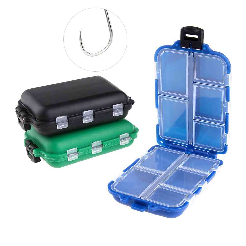 Mini cutie pentru articole de pescuit, momeli pentru pescuit momeli, suport pentru depozitare din plastic, carcasă pătrată, accesorii pentru pescuit