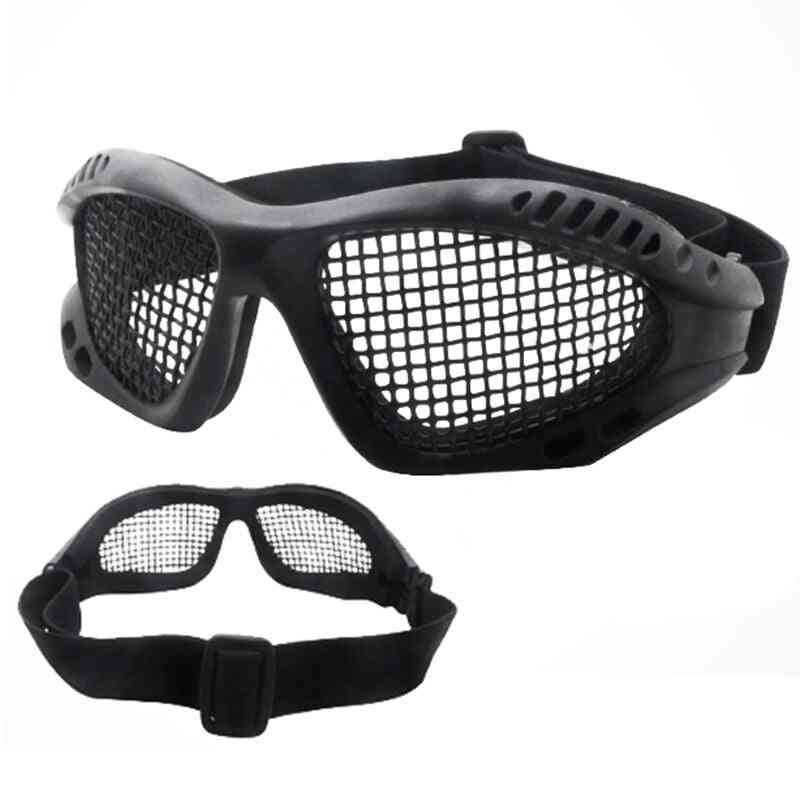 Jagt taktisk paintball beskyttelsesbriller - briller ståltrådnet airsoft netbriller, stødmodstand øjenbeskytter - hærgrøn 2