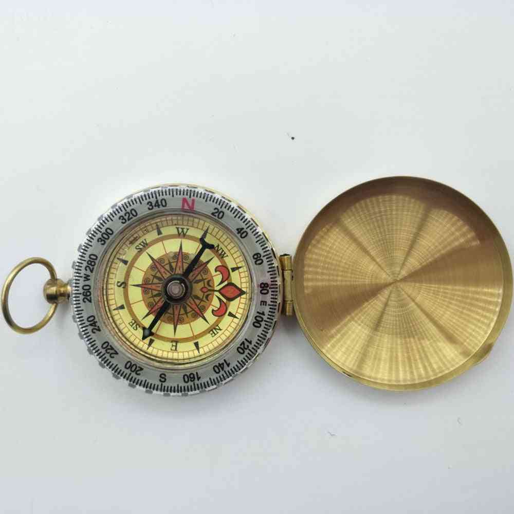 Portable, Camping Hiking Pocket Brass Copper Compass