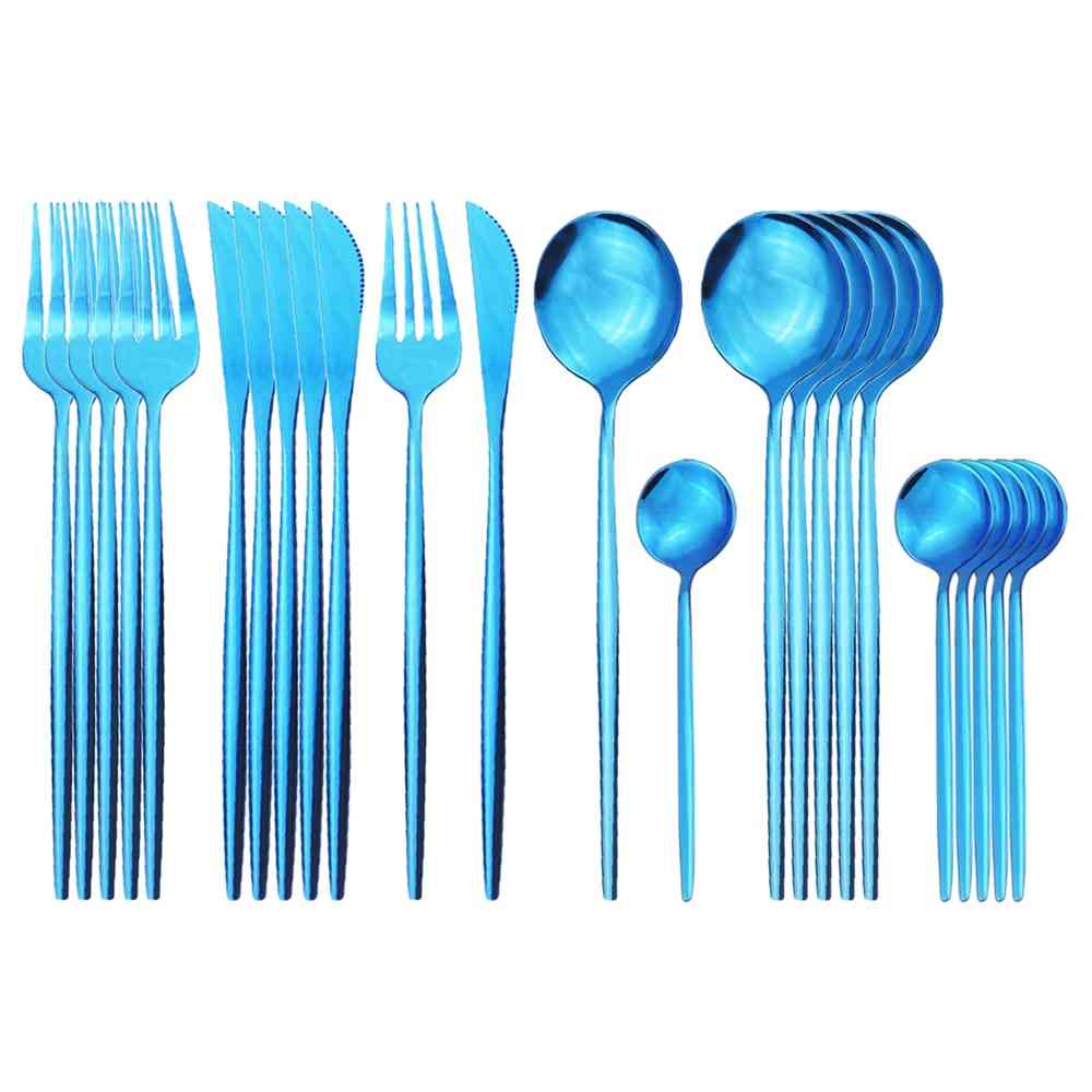 Cutlery, Knife, Fork, Coffee Spoon Tableware,  Stainless Steel Dinnerware Set