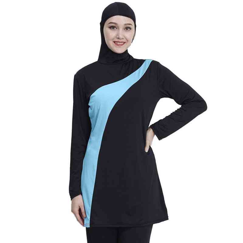 Long Sleeve Muslim Swimsuit, Nylon Burkini- Swimming Maillot