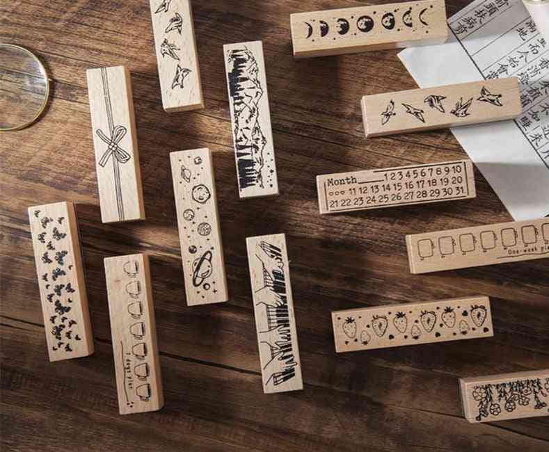 Standard Wooden Rubber Stamp-12 Designs
