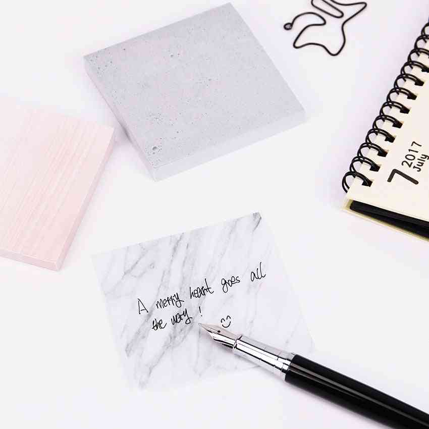 Creative Marble Textured Memo Pad-sticky Notes