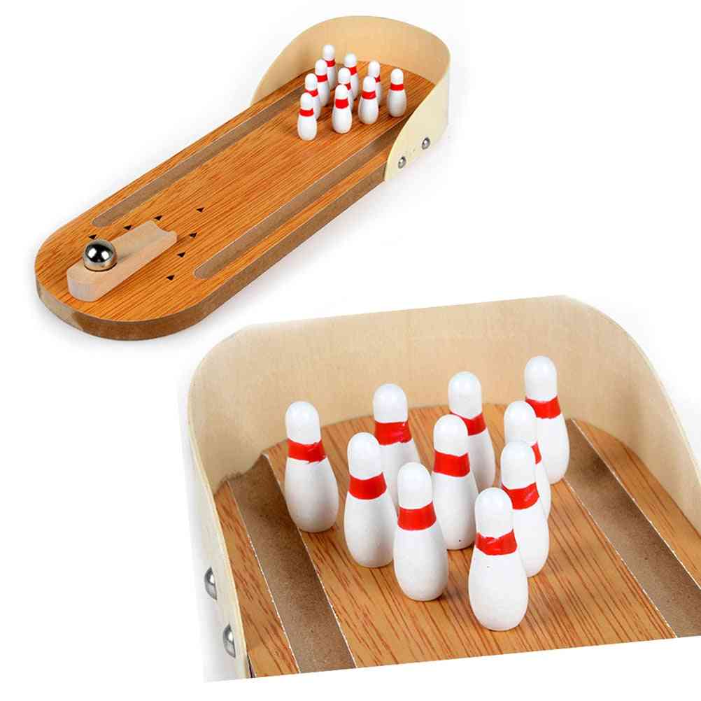 Bowling Games, Wooden Miniature Ball Set