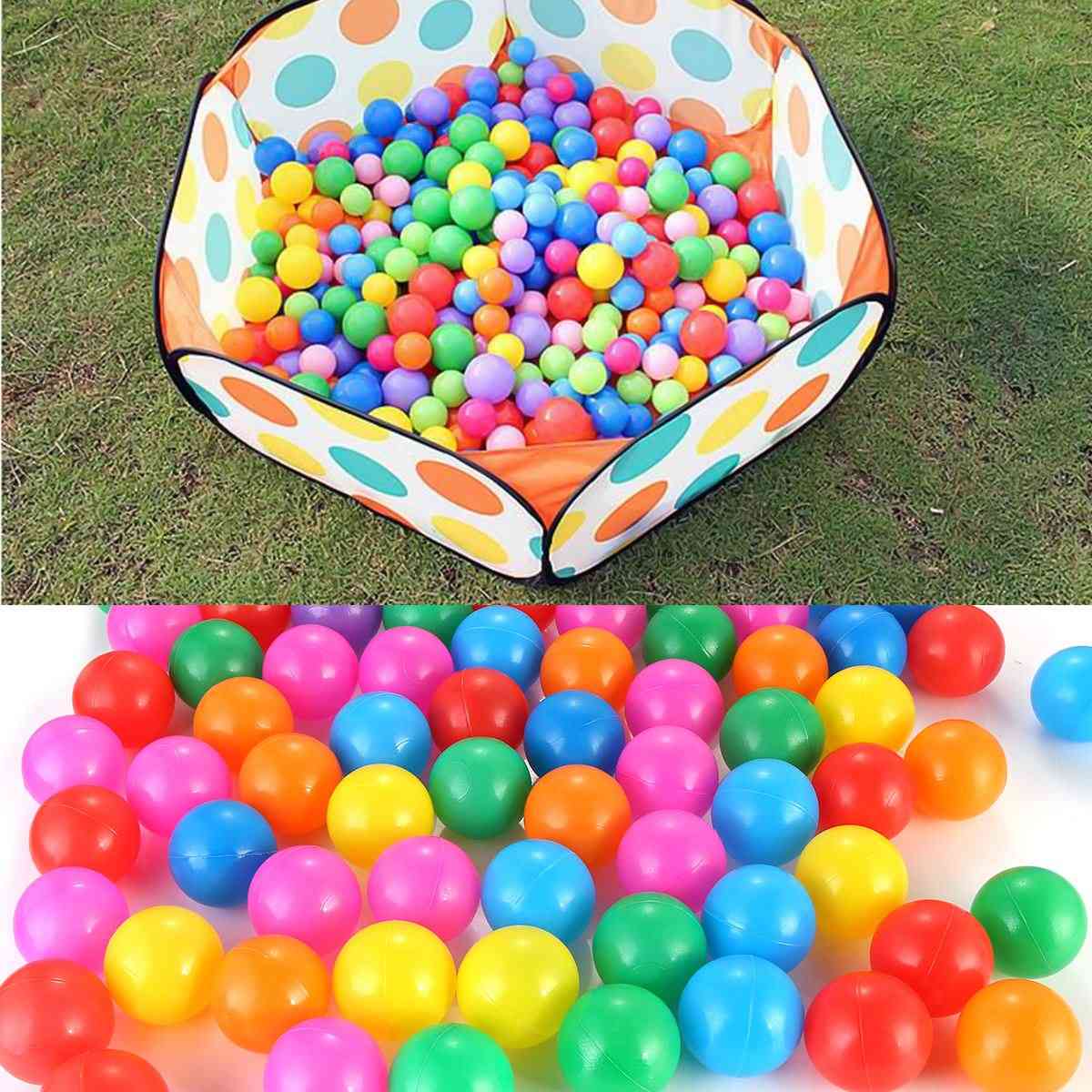 100buc 4cm culori bile de plastic pentru copii - piscină cu apă minge de val oceanic, copii înot groapă cu cerc de baschet casă de joacă în aer liber corturi jucărie (4cm)