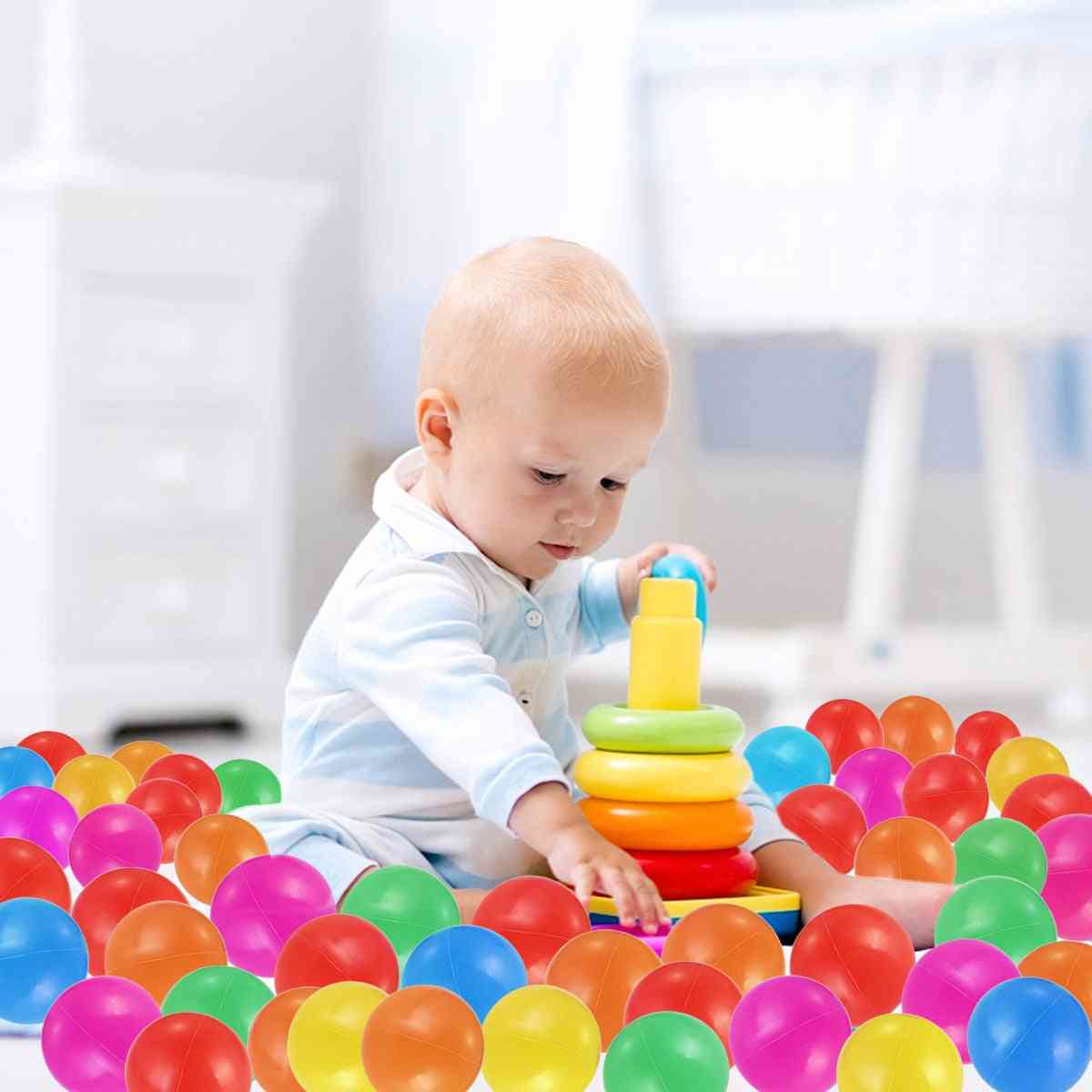 100buc 4cm culori bile de plastic pentru copii - piscină cu apă minge de val oceanic, copii înot groapă cu cerc de baschet casă de joacă în aer liber corturi jucărie (4cm)