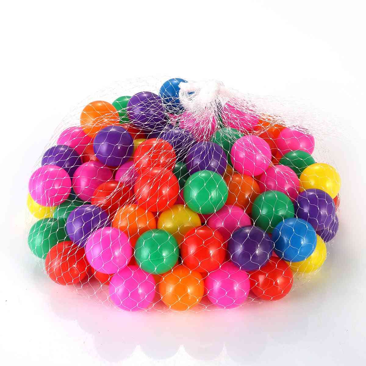100pcs 4cm colores bolas de plástico para bebés, piscina de agua, bola de olas oceánicas, piscina para niños con aro de baloncesto, casa de juegos al aire libre, carpas, juguete (4cm) -