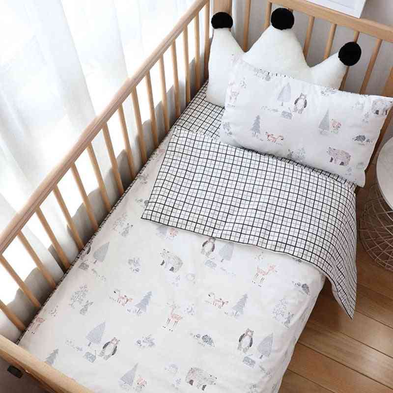 Babysengetøy til guttejente, nordisk bomull sengetøy barneseng, barneseng til nyfødte - prinsesse flat