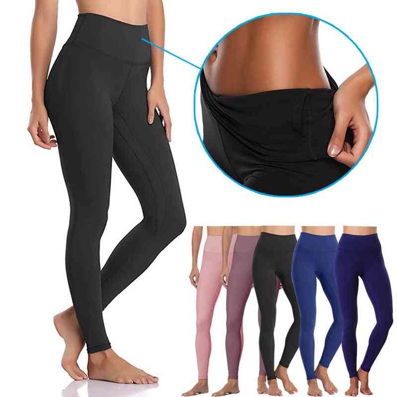 High Waist Yoga Pants, Women Running Leggings With Inner Pocket