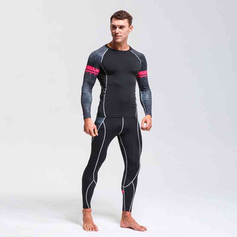 Men's Compression Sportswear Fitness Thermal Underwear Sport Suit
