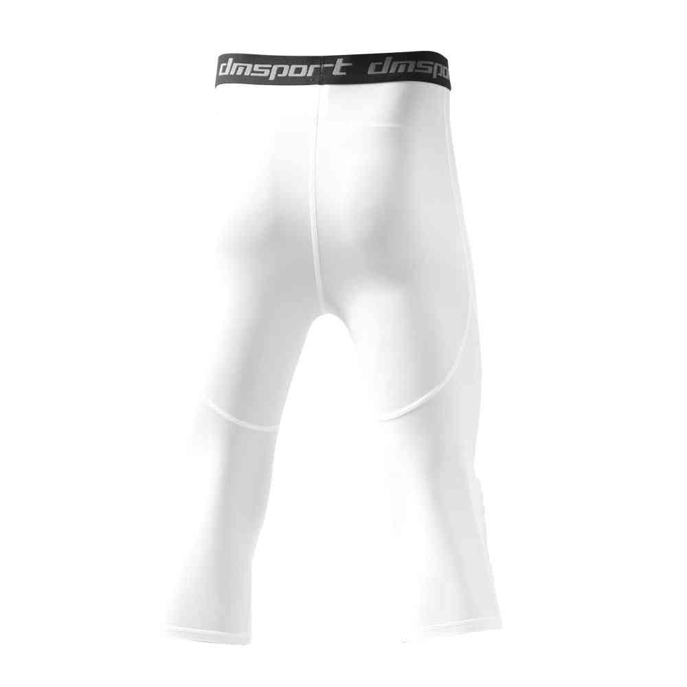 Pantalones de seguridad anticolisión para hombres, mallas de entrenamiento de baloncesto 3/4 con protector de rodilleras - negro / s