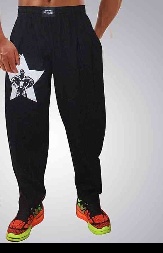 Abbigliamento da palestra in cotone elastico alto, pantaloni della tuta jogger crossfit larghi