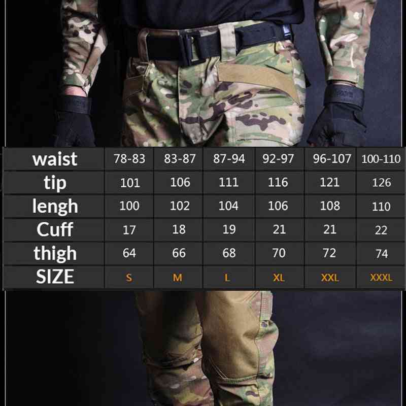 Tactical Pants Camouflage Military Casual, Combat Cargo Pant -water Repellent Ripstop Men's Trousers